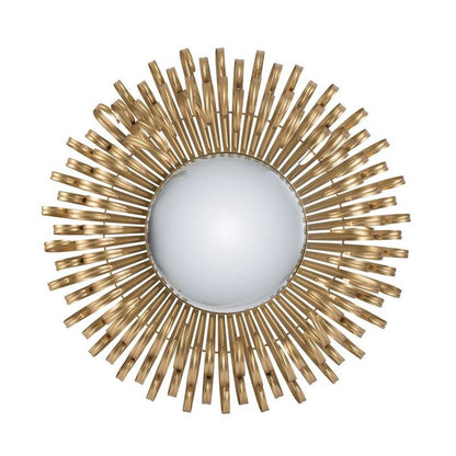 27" Gold Sunburst Iron Framed Accent Mirror HomeRoots