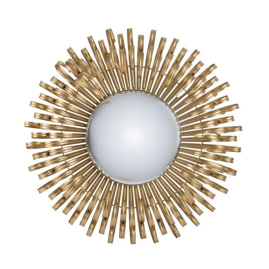 27" Gold Sunburst Iron Framed Accent Mirror HomeRoots