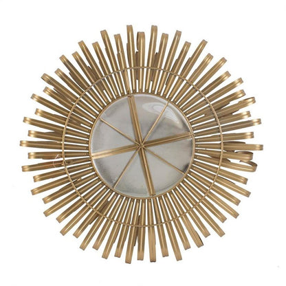 27" Gold Sunburst Iron Framed Accent Mirror HomeRoots