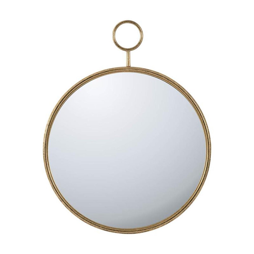 32" Gold Round Iron Framed Accent Mirror HomeRoots