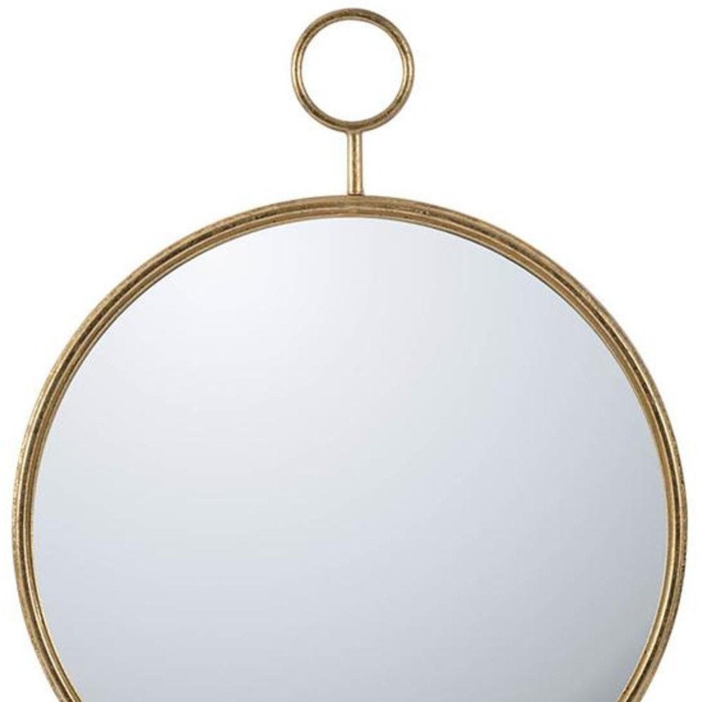 32" Gold Round Iron Framed Accent Mirror HomeRoots