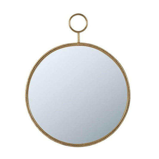 28" Gold Round Iron Framed Accent Mirror HomeRoots