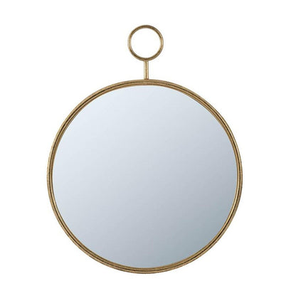 28" Gold Round Iron Framed Accent Mirror HomeRoots