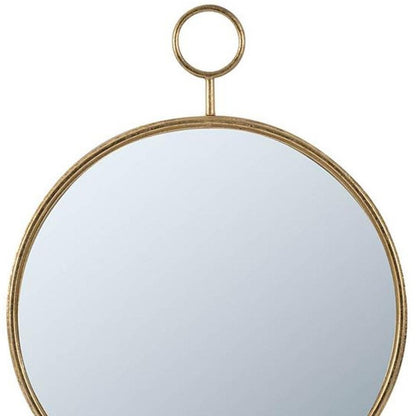 28" Gold Round Iron Framed Accent Mirror HomeRoots