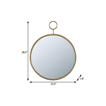 28" Gold Round Iron Framed Accent Mirror HomeRoots