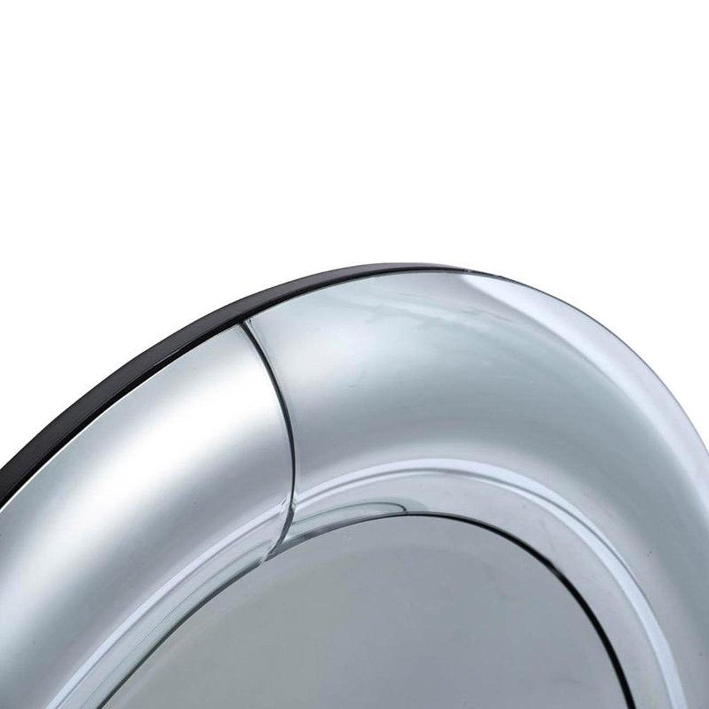 32" Silver Round Curved Frame Accent Mirror HomeRoots