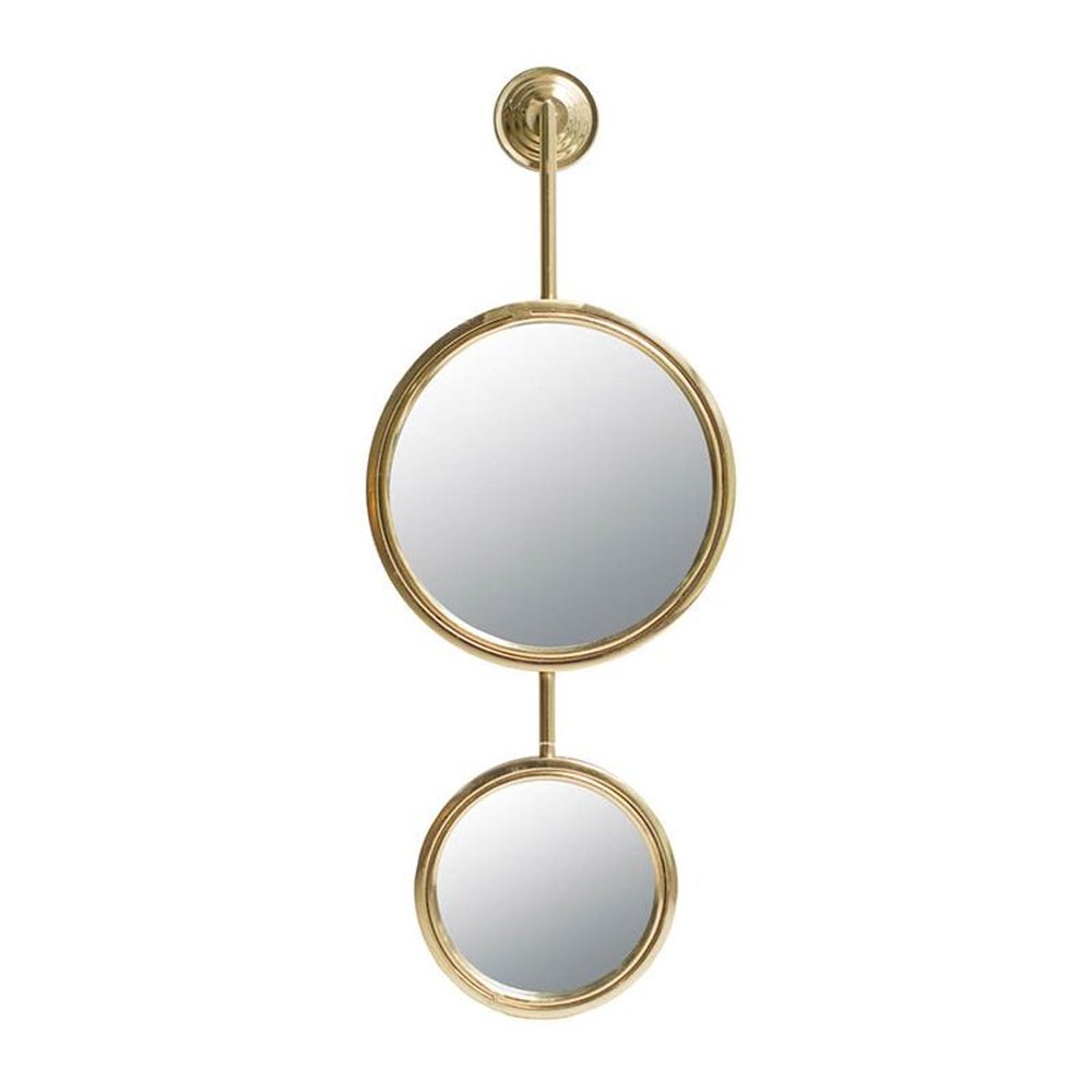 29" Gold Round Iron Framed Accent Mirror HomeRoots