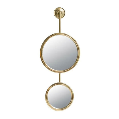 29" Gold Round Iron Framed Accent Mirror HomeRoots