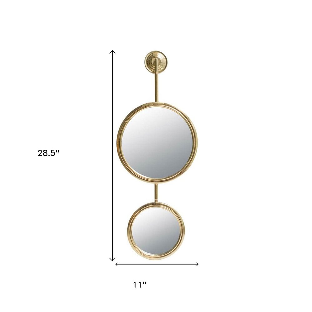 29" Gold Round Iron Framed Accent Mirror HomeRoots