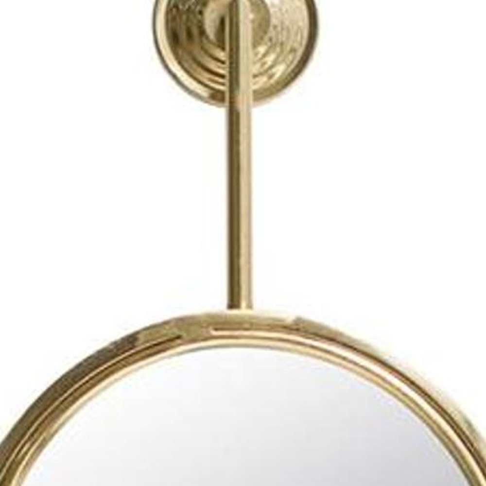 29" Gold Round Iron Framed Accent Mirror HomeRoots