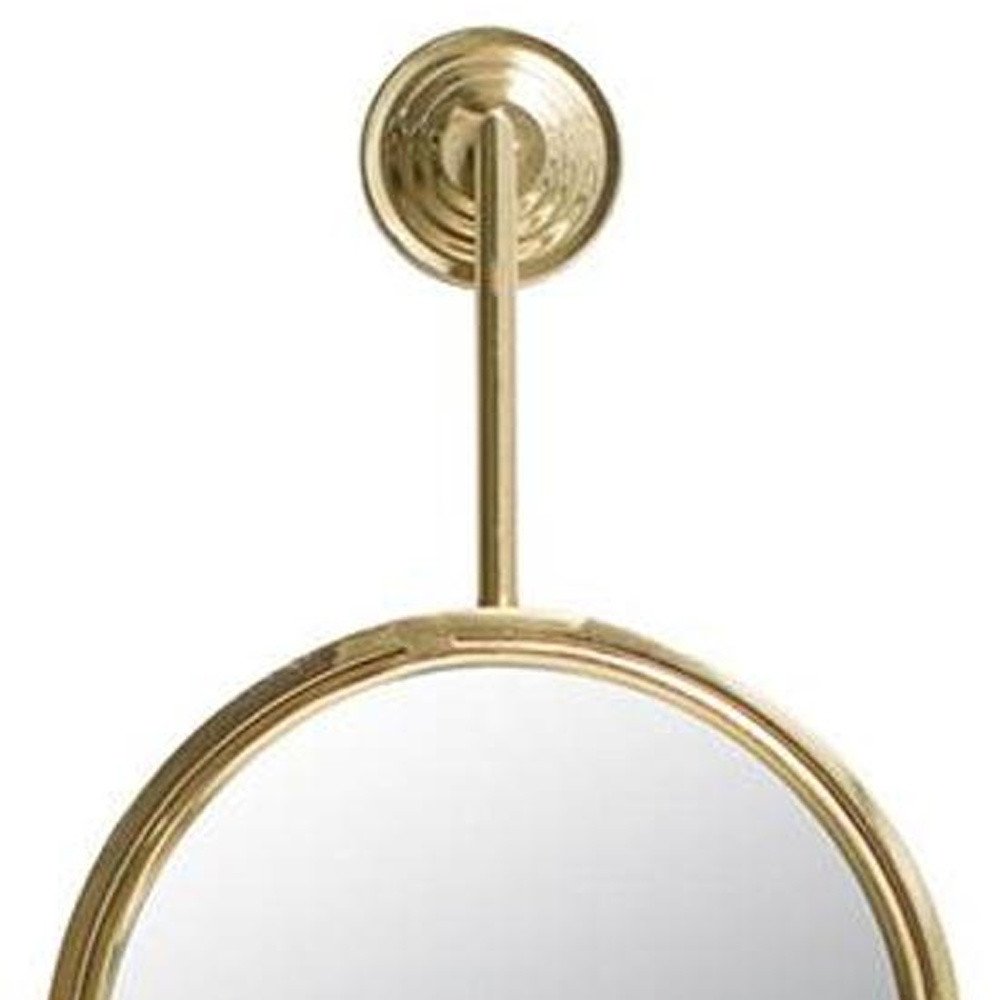 29" Gold Round Iron Framed Accent Mirror HomeRoots