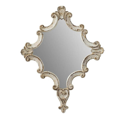 30" White Diamond Solid Wood Framed Accent Mirror HomeRoots