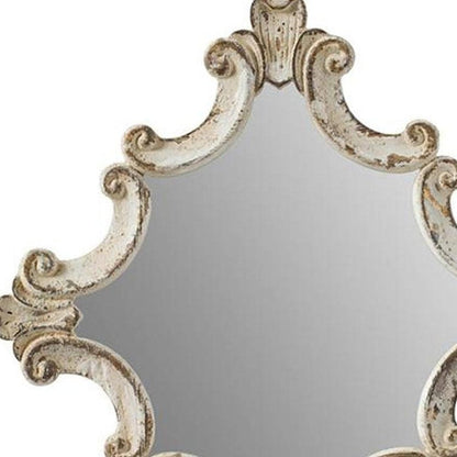 30" White Diamond Solid Wood Framed Accent Mirror HomeRoots
