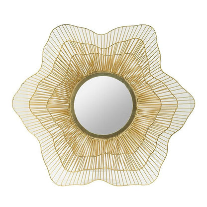 27" Gold Floral Sunburst Iron Framed Accent Mirror HomeRoots