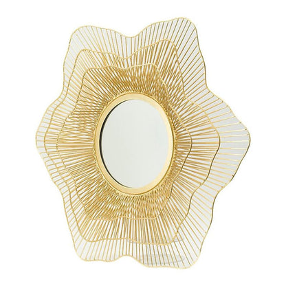 27" Gold Floral Sunburst Iron Framed Accent Mirror HomeRoots