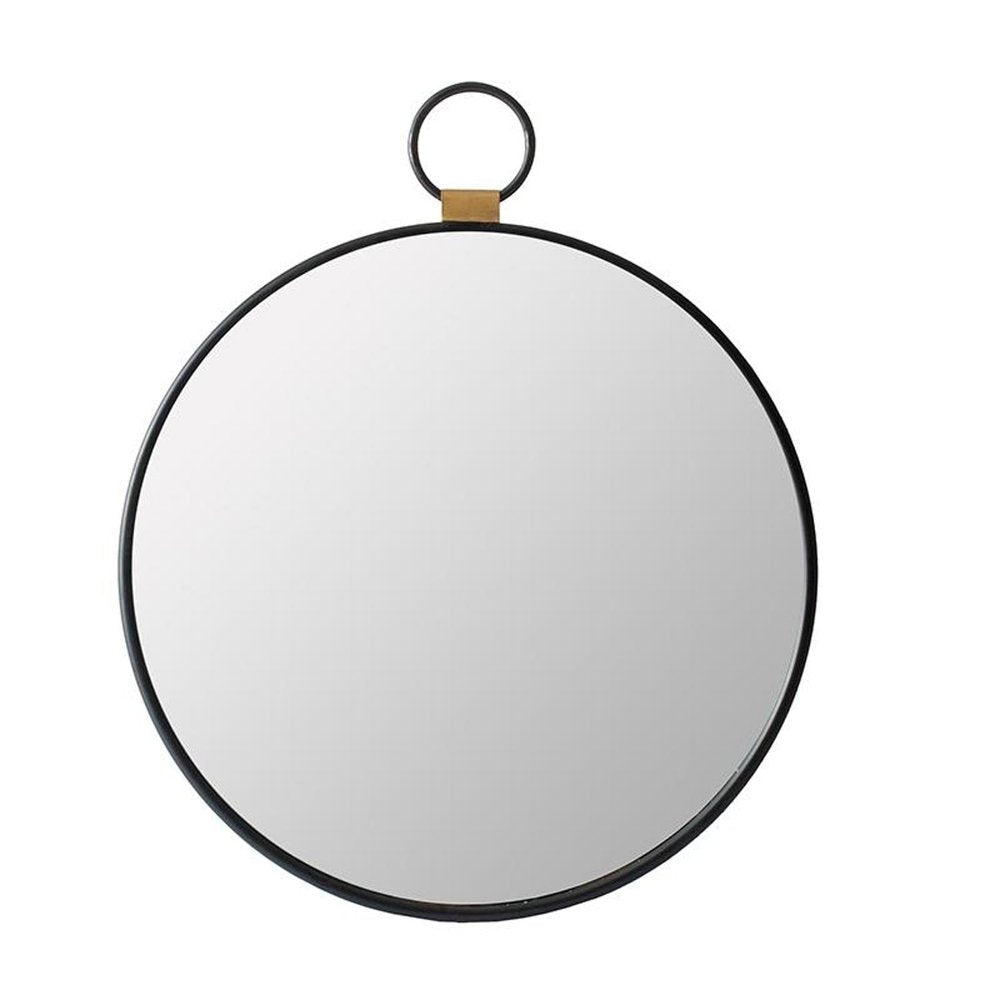 23" Black Round Metal Framed Accent Mirror HomeRoots