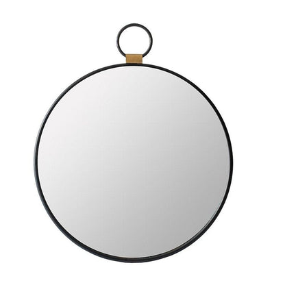 23" Black Round Metal Framed Accent Mirror HomeRoots