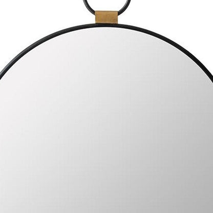 23" Black Round Metal Framed Accent Mirror HomeRoots