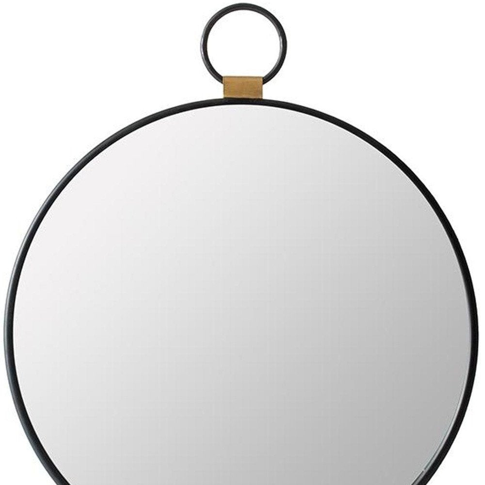 23" Black Round Metal Framed Accent Mirror HomeRoots