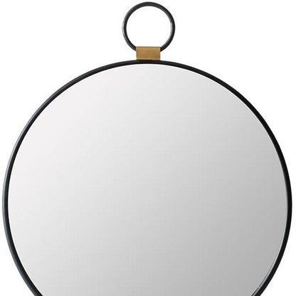 23" Black Round Metal Framed Accent Mirror HomeRoots