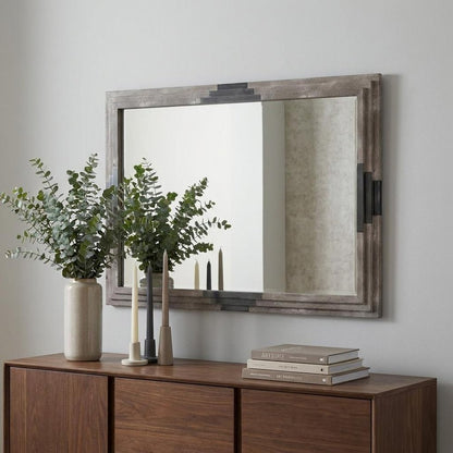 28" Gray Framed Accent Mirror HomeRoots