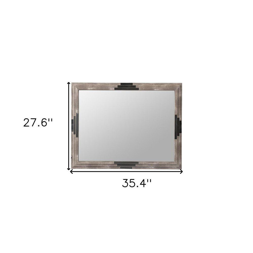 28" Gray Framed Accent Mirror HomeRoots