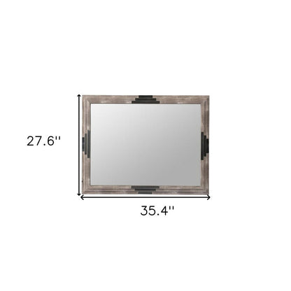 28" Gray Framed Accent Mirror HomeRoots