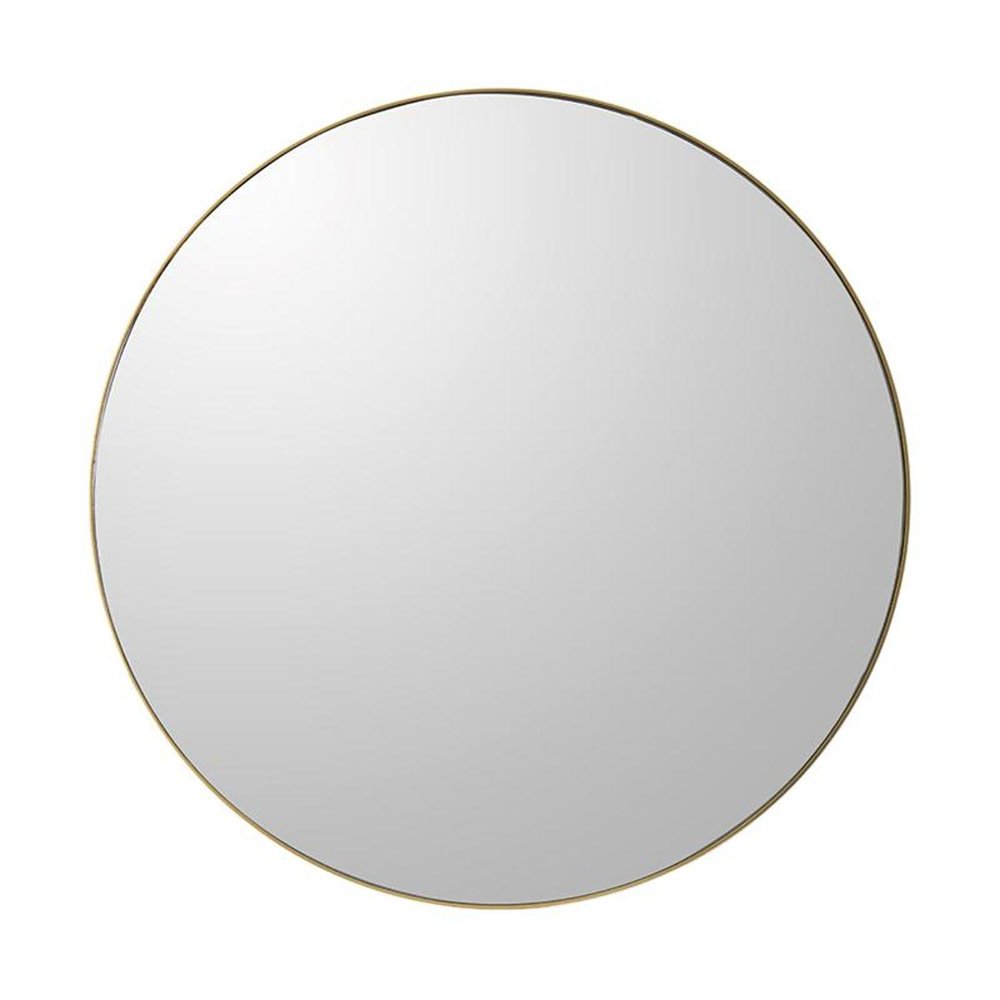 30" Gold Round Wood Framed Accent Mirror HomeRoots