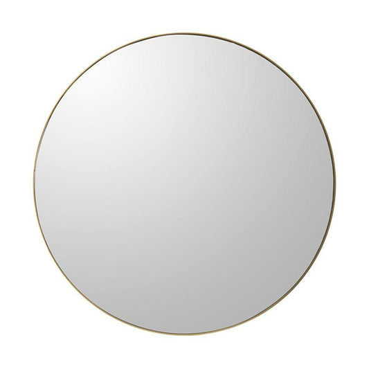 30" Gold Round Wood Framed Accent Mirror HomeRoots