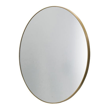 30" Gold Round Wood Framed Accent Mirror HomeRoots
