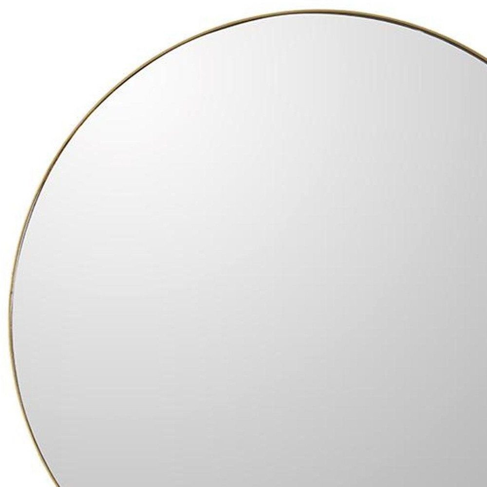 30" Gold Round Wood Framed Accent Mirror HomeRoots