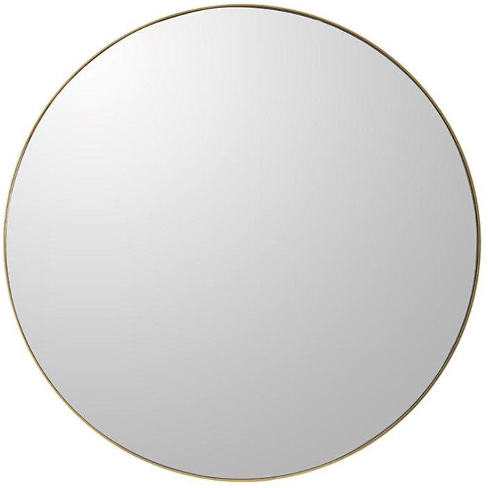 30" Gold Round Wood Framed Accent Mirror HomeRoots