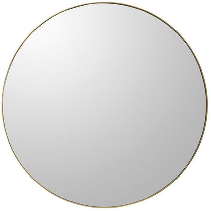 30" Gold Round Wood Framed Accent Mirror HomeRoots