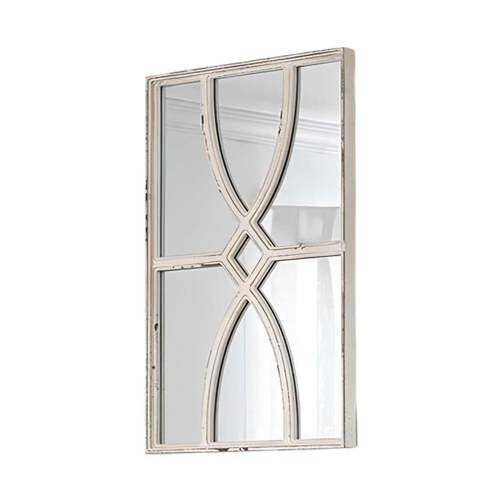 Set of Two White Wood Framed Accent Mirror HomeRoots