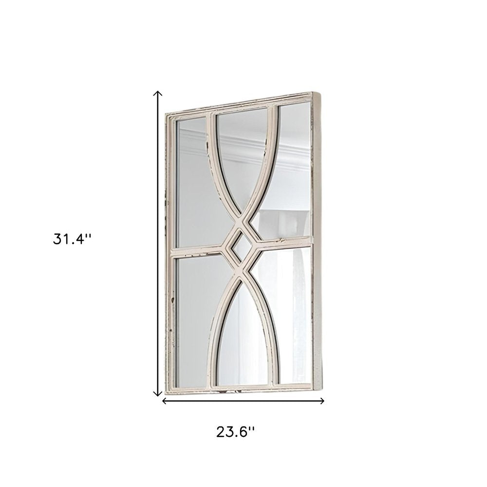 Set of Two White Wood Framed Accent Mirror HomeRoots