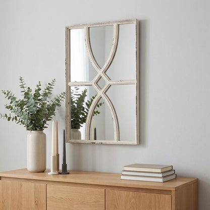 Set of Two White Wood Framed Accent Mirror HomeRoots