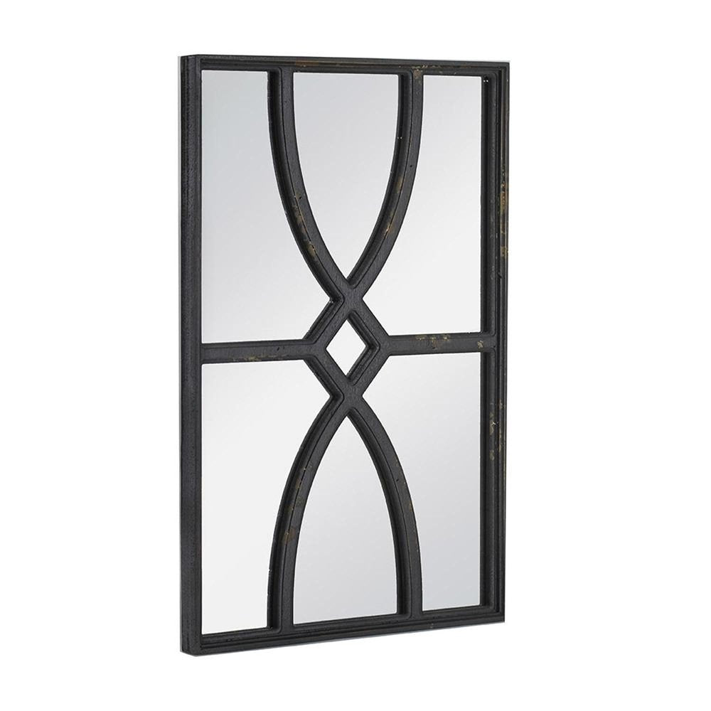 Set of Two Black Wood Framed Accent Mirror HomeRoots