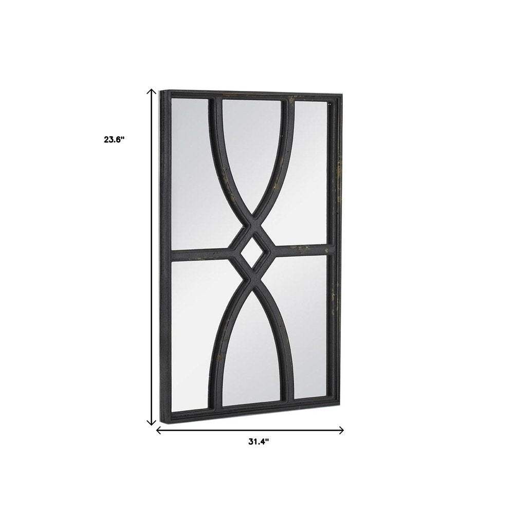 Set of Two Black Wood Framed Accent Mirror HomeRoots
