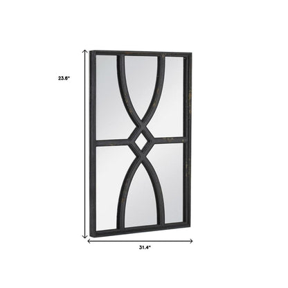 Set of Two Black Wood Framed Accent Mirror HomeRoots