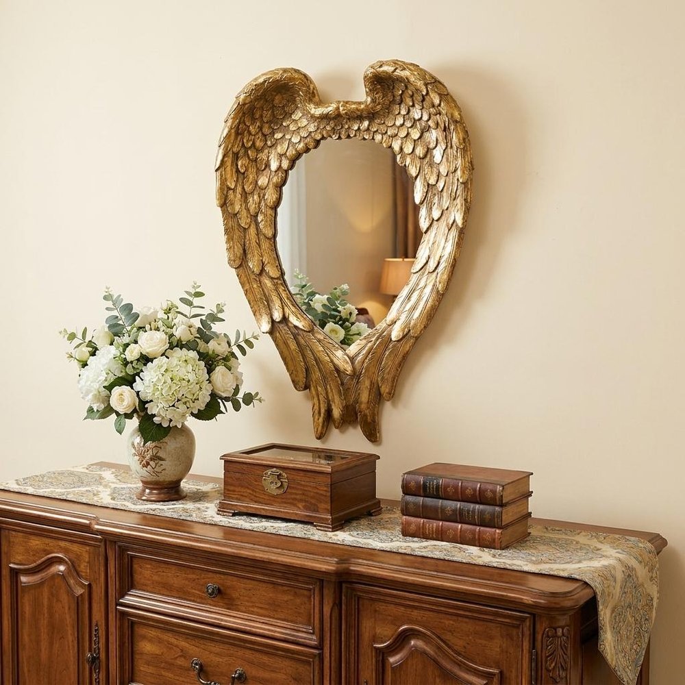 22" Gold Heart Resin Framed Accent Mirror HomeRoots