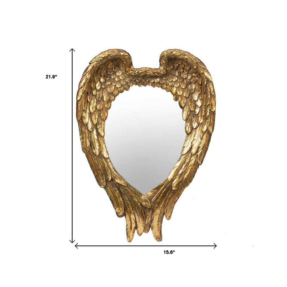 22" Gold Heart Resin Framed Accent Mirror HomeRoots