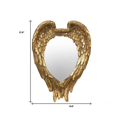 22" Gold Heart Resin Framed Accent Mirror HomeRoots
