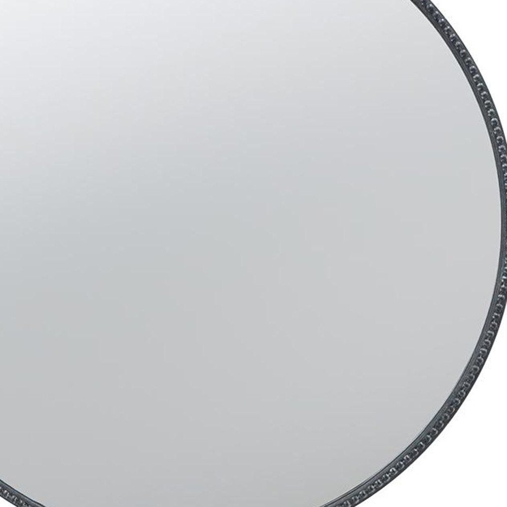 32" Black Crowned Top Iron Framed Accent Mirror HomeRoots