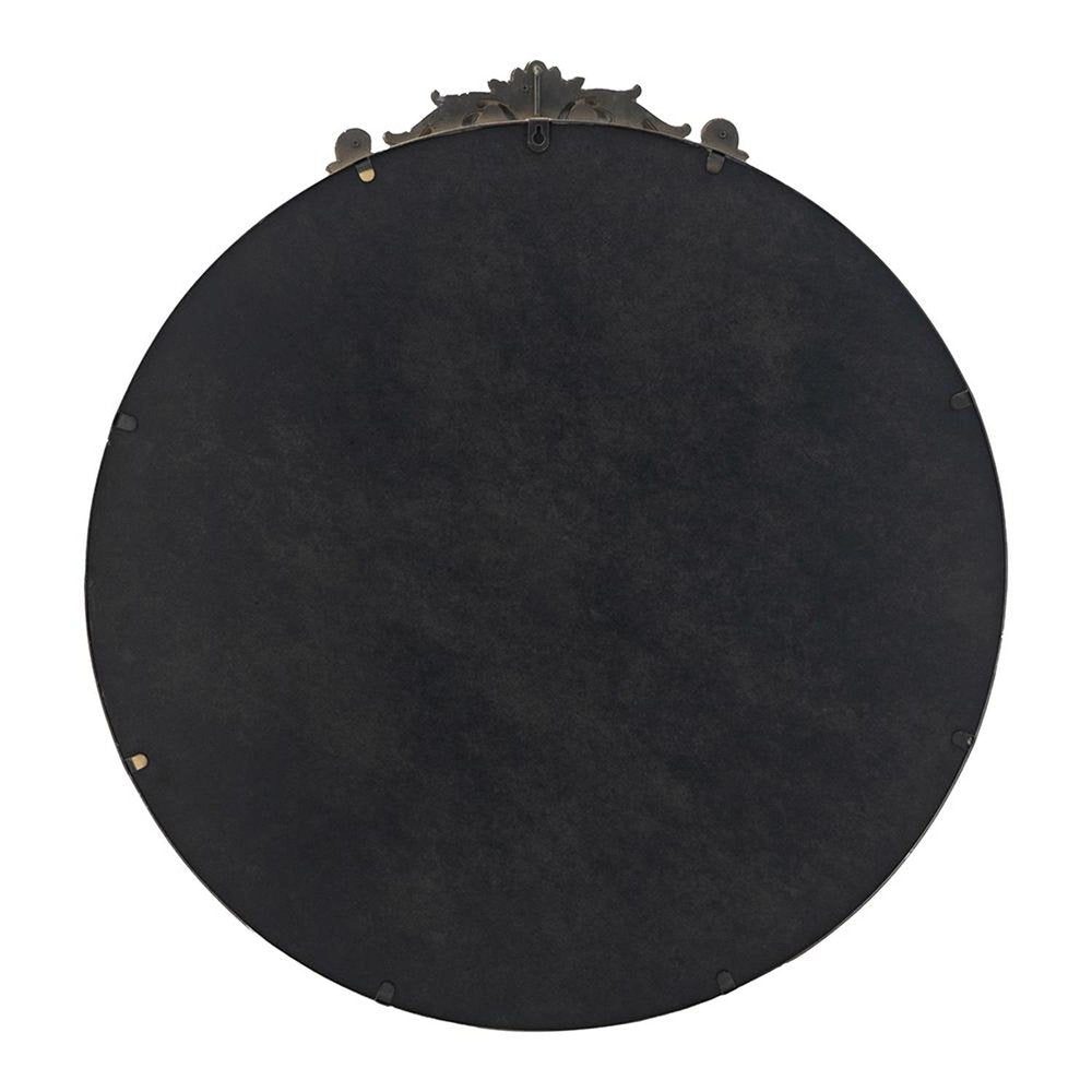 32" Gold Iron Crowned Top Framed Accent Mirror HomeRoots