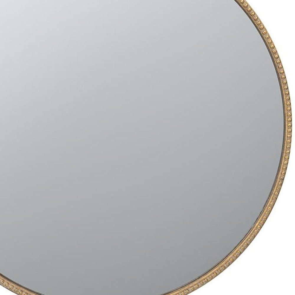 32" Gold Iron Crowned Top Framed Accent Mirror HomeRoots