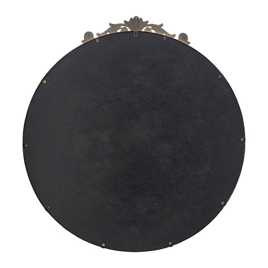39" Gold Crowned Top Iron Framed Accent Mirror HomeRoots