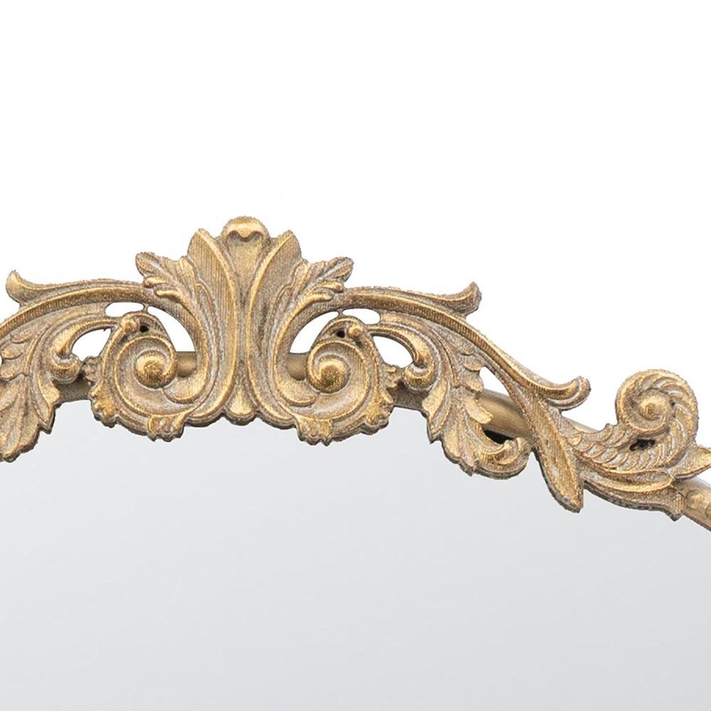 39" Gold Crowned Top Iron Framed Accent Mirror HomeRoots
