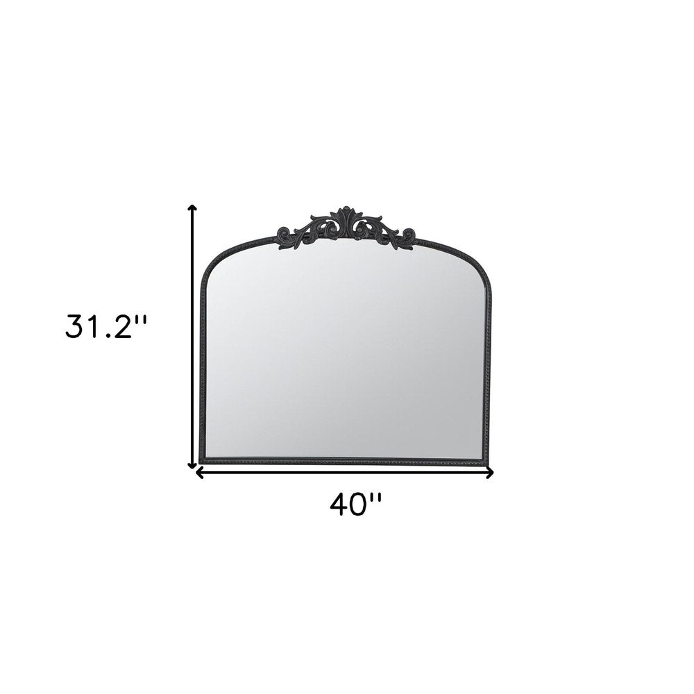 31" Black Arch Iron Framed Accent Mirror HomeRoots