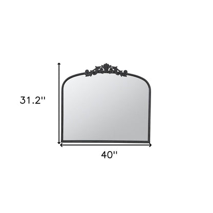 31" Black Arch Iron Framed Accent Mirror HomeRoots