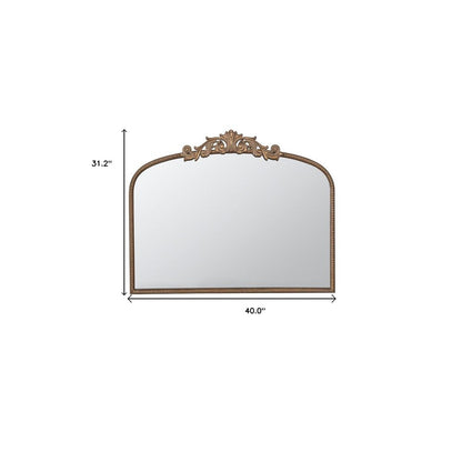31" Gold Arch Iron Framed Accent Mirror HomeRoots